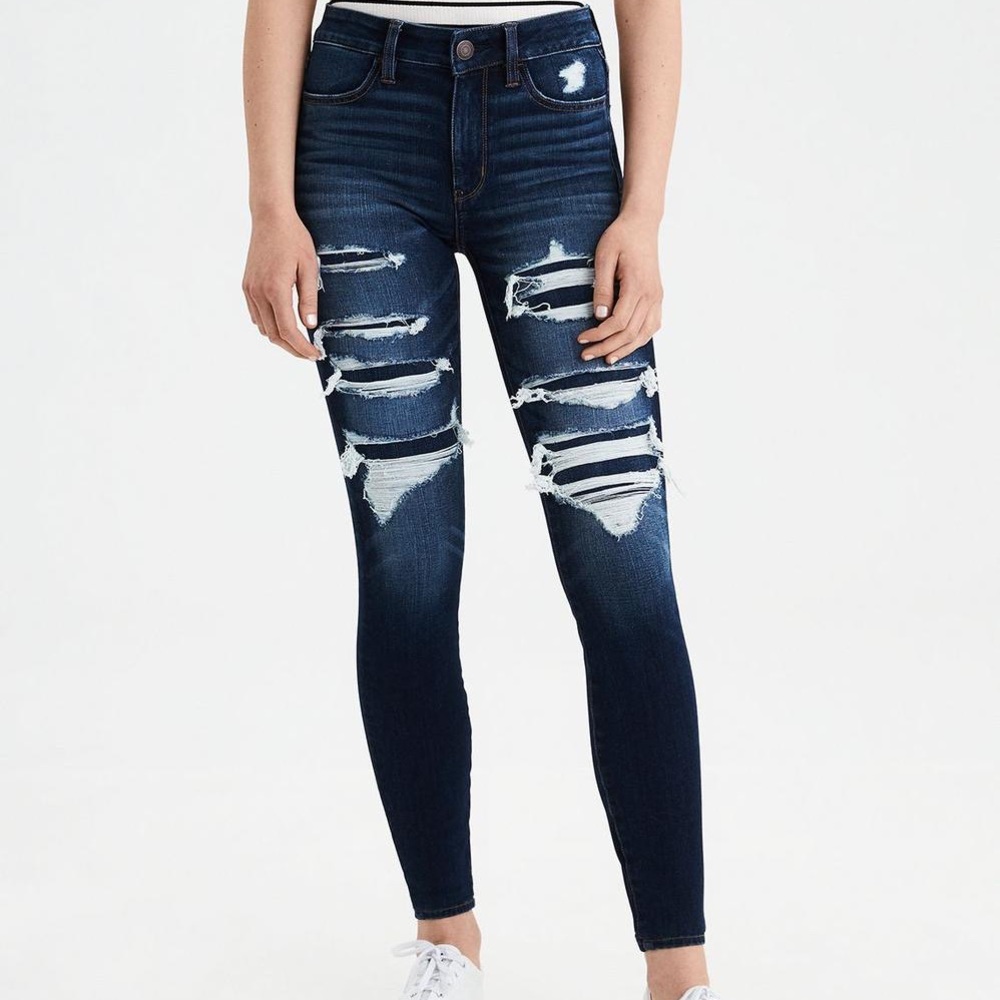 American Eagle Women Blue 360 Ne(X)T Level High Waisted Jegging